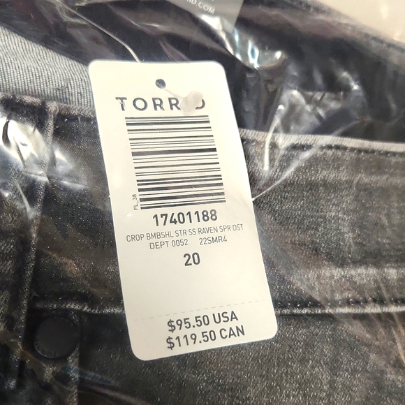 ❤NWT VINTAGE TORRID DENIM JEAN BOMBSHELL SUPER SOFT SLIM FIT DISTRESSED SIZE 20 - Picture 4 of 10
